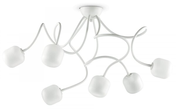 Ideal Lux 174921 prisadené stropné svietidlo Octopus Bianco 6x28W | G9 - biele