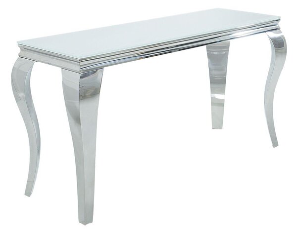 Dizajnová konzola Rococo 145cm biela / strieborná