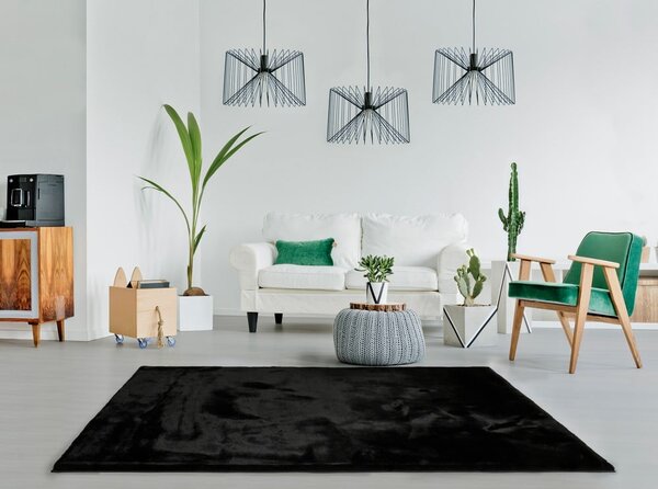 Čierny koberec Universal Fox Liso, 80 x 150 cm
