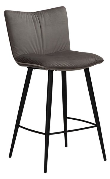 Sivá zamatová barová stolička DAN-FORM Denmark Join, výška 93 cm