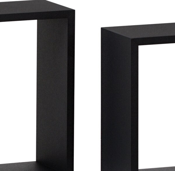 Set troch nástenných políc čierne P-008 BK (3 ks)