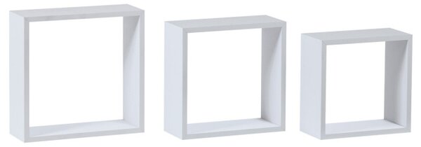Set troch nástenných políc biele P-008 WT2 (3 ks)