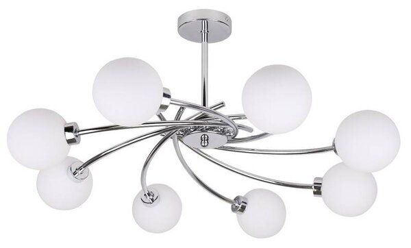 Candellux AGAPANT Luster lamp chrome 8X40W G9 white lampshade 38-03348