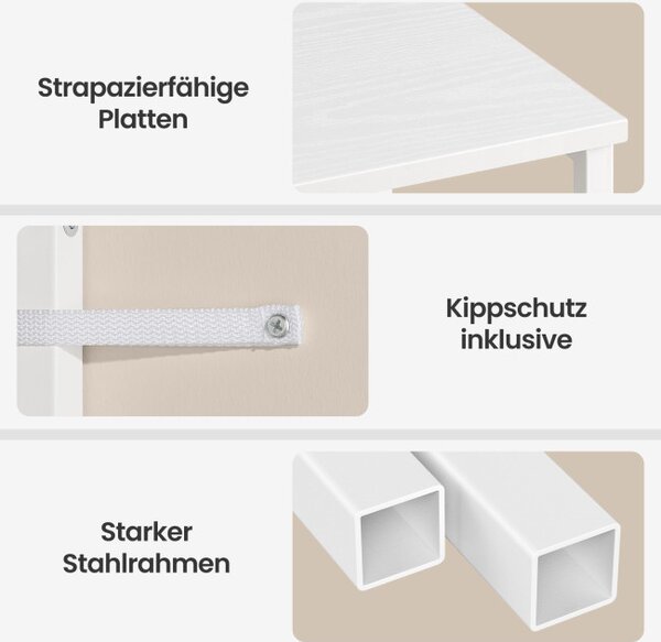 Sada 2 nočných stolíkov s LED osvetlením a nabíjacou stanicou LGSB35203W102