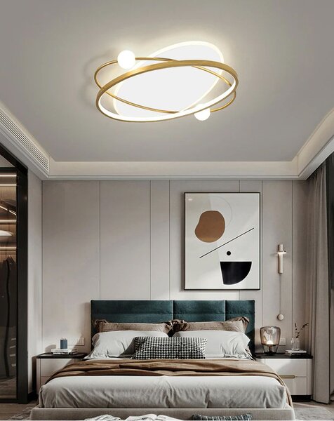 Toolight Toolight, LED stropné svietidlo + diaľkové ovládanie APP1059-C, biela-zlatá, OSW-08885