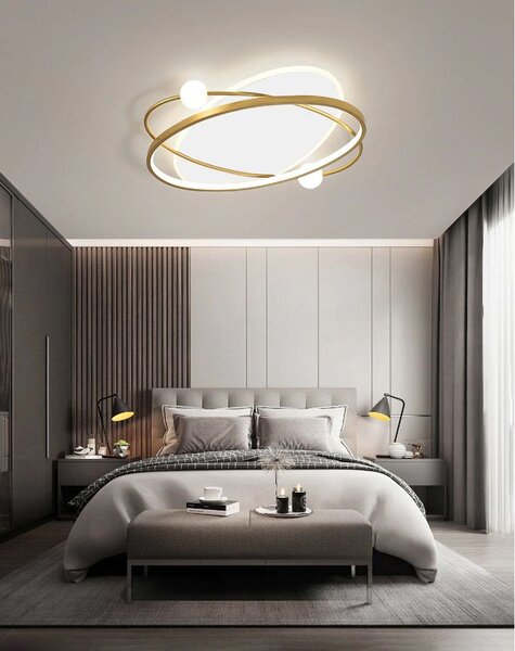 Toolight Toolight, LED stropné svietidlo + diaľkové ovládanie APP1059-C, biela-zlatá, OSW-08885