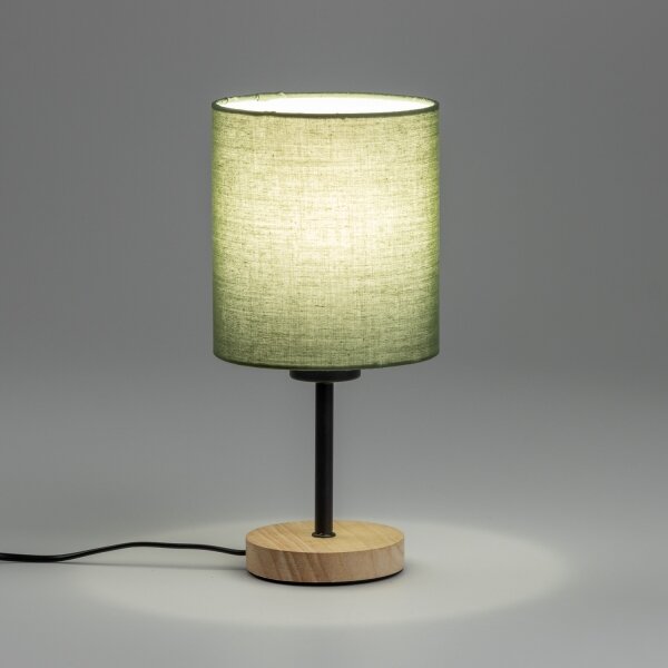 Brilagi - Stolná lampa NUBILA WOOD 1xE27/25W/230V dub/zelená
