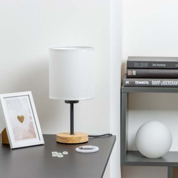 Brilagi - Stolná lampa NUBILA WOOD 1xE27/25W/230V dub/biela
