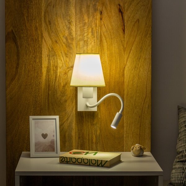 Brilagi - LED Nástenná lampa NUBILA 1xE27/25W/230V + LED/3W biela/krémová