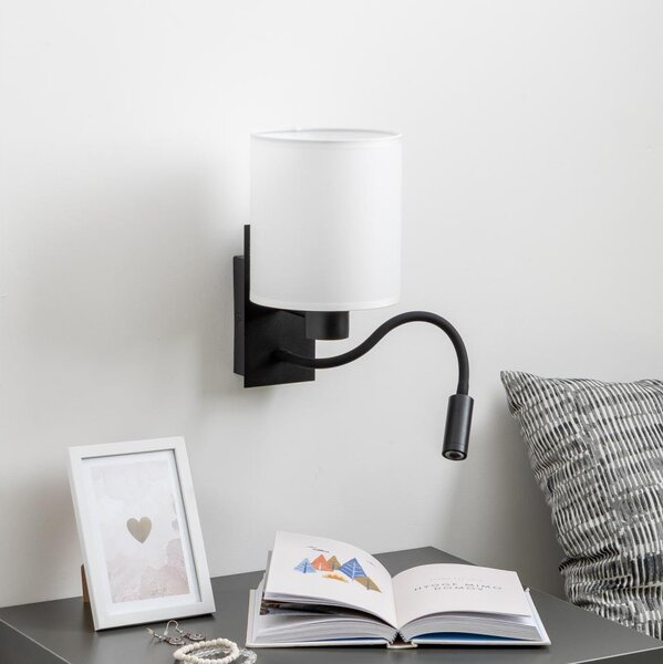 Brilagi - LED Nástenná lampa NUBILA 1xE27/25W/230V + LED/3W čierna/biela