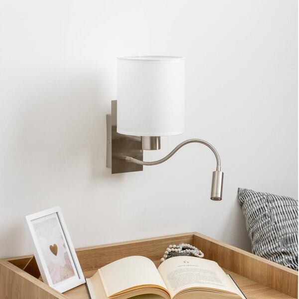 Brilagi - LED Nástenná lampa NUBILA 1xE27/25W/230V + LED/3W chróm/biela