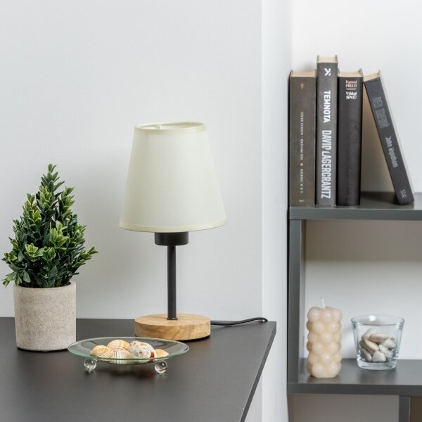 Brilagi - Stolná lampa NUBILA WOOD 1xE27/25W/230V dub/krémová