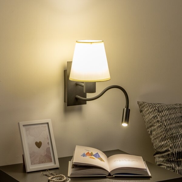 Brilagi - LED Nástenná lampa NUBILA 1xE27/25W/230V + LED/3W čierna/krémová