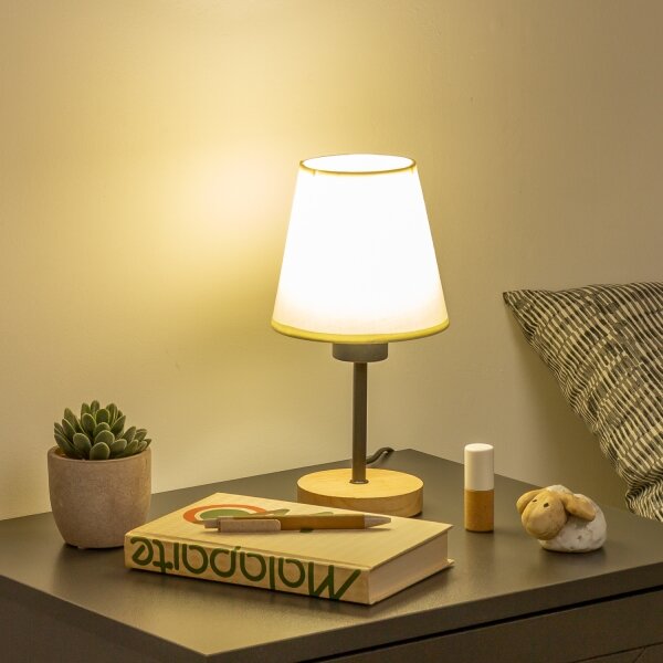 Brilagi - Stolná lampa NUBILA WOOD 1xE27/25W/230V dub/krémová