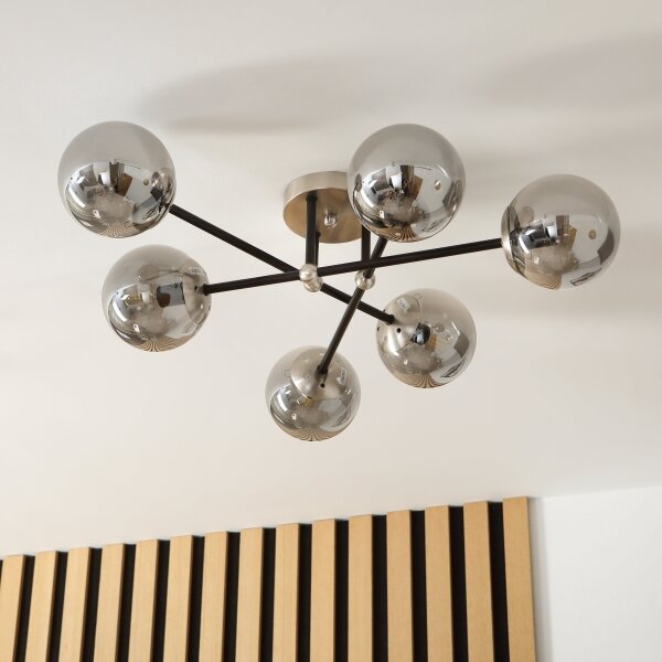 Brilagi - Prisadený luster MALIVA 6xE14/15W/230V matný chróm/dymový