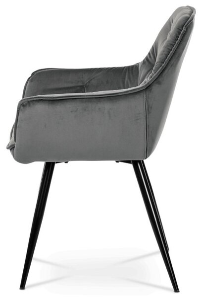 Jedálenská stolička zamatová, sivá DCH-421 GREY4