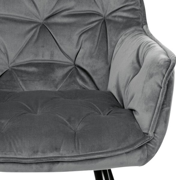 Jedálenská stolička zamatová, sivá DCH-421 GREY4