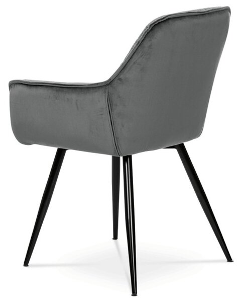 Jedálenská stolička zamatová, sivá DCH-421 GREY4