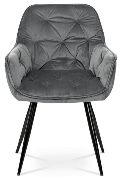 Jedálenská stolička zamatová, sivá DCH-421 GREY4
