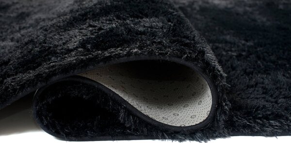 TA Koberec BLACK BLACK SILK Čierny Obdĺžnikový Rozmer: 80x150 cm