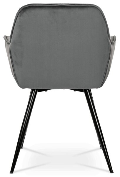 Jedálenská stolička zamatová, sivá DCH-421 GREY4
