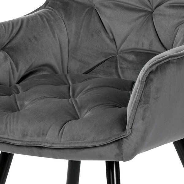 Jedálenská stolička zamatová, sivá DCH-421 GREY4
