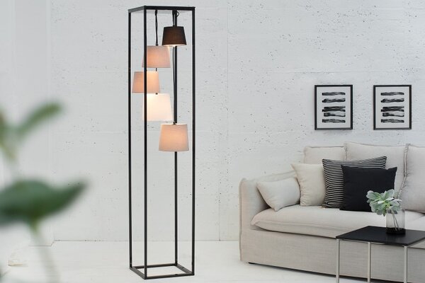 Dizajnová stojanová lampa Shadow II čierno-sivá