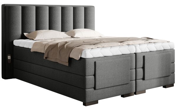 Elektrická polohovacia manželská posteľ Vajana 140 - tmavosivá