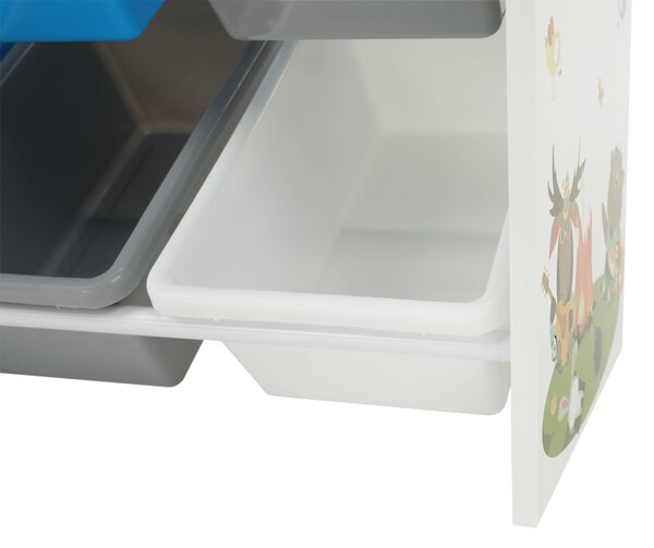 KONDELA Organizér/regál na hračky, viacfarebná/vzor, DARLING TYP 3