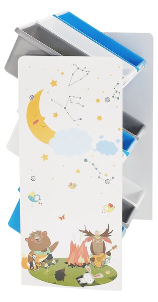 KONDELA Organizér/regál na hračky, viacfarebná/vzor, DARLING TYP 3