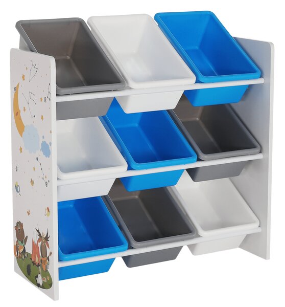 KONDELA Organizér/regál na hračky, viacfarebná/vzor, DARLING TYP 3