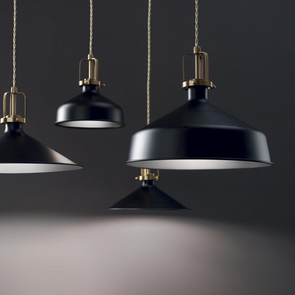 Ideal Lux 249063 závesný stropný luster Eris 1x60W | E27 - čierny a zlaté doplnky