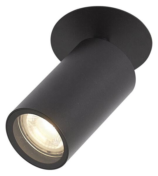 Moderné zapustené bodové svietidlo čierne GU10 50mm IP44 - Chels