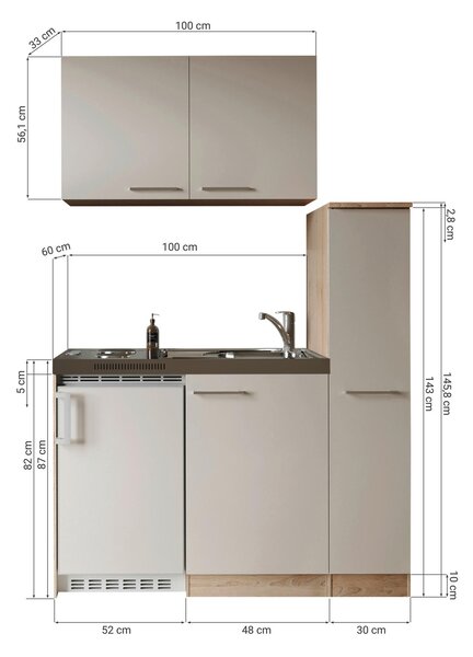MINIKUCHYŇA 130 cm Respekta - Online Only kuchyne, Online Only