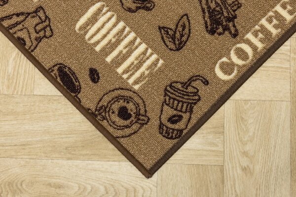 Protišmykový koberec / behúň Coffee 04 hnedý / béžový