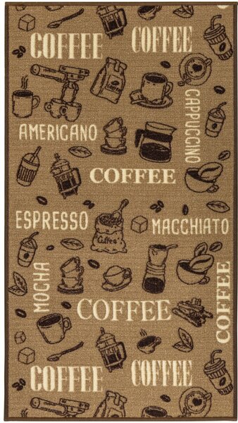 Protišmykový koberec / behúň Coffee 04 hnedý / béžový