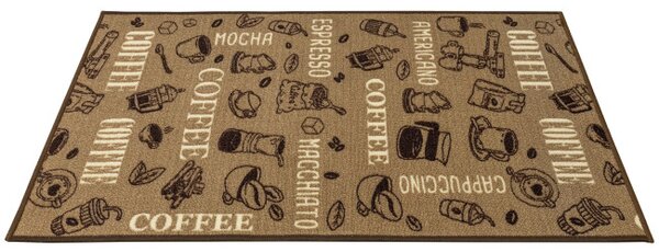 Protišmykový koberec / behúň Coffee 04 hnedý / béžový