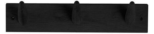 Čierny vešiak na oblečenie z dubového dreva Canett Uno, šírka 40 cm