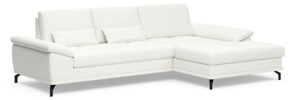 ROHOVÁ SEDAČKA, koža, biela Sit & More - Sedačky, Online Only