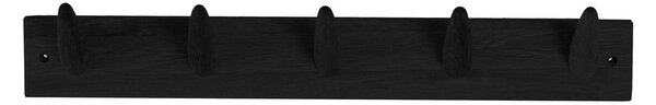 Čierny vešiak na oblečenie z dubového dreva Canett Uno, šírka 60 cm