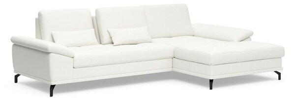 ROHOVÁ SEDAČKA, koža, biela Sit & More - Sedačky, Online Only