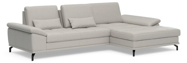 ROHOVÁ SEDAČKA, koža, svetlosivá Sit & More - Sedačky, Online Only