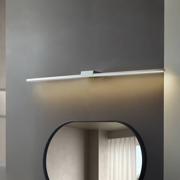 Lucande LED zrkadlo svetlo Kivana, chróm, kov, 120 cm, IP44, Chrómová / strieborná, Kúpeľňa, Hliník, Moderný, Nástenné svietidlo