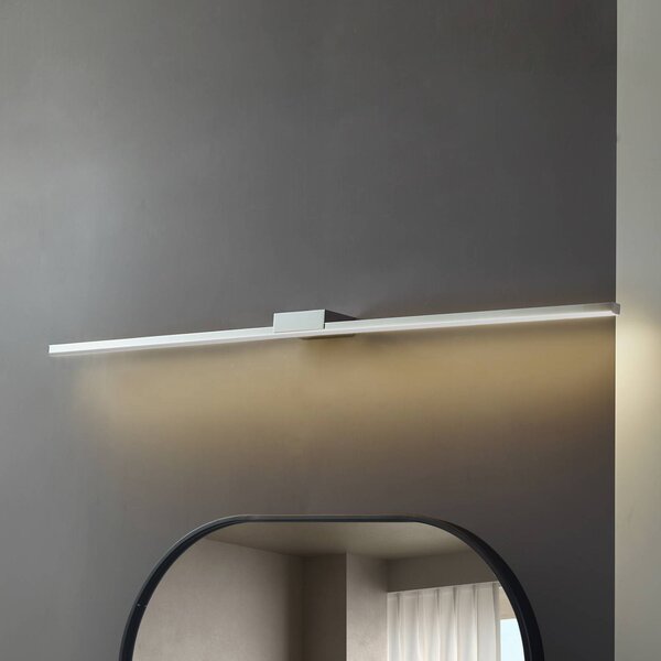 Lucande LED zrkadlo svetlo Kivana, chróm, kov, 120 cm, IP44, Chrómová / strieborná, Kúpeľňa, Hliník, Moderný, Nástenné svietidlo