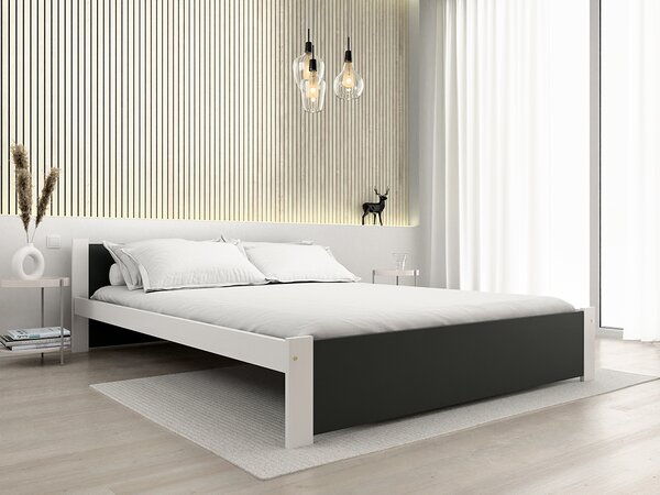 Posteľ IKAROS 120 x 200 cm, antracit/biela Rošt: Bez roštu, Matrac: Matrac DELUXE 10 cm