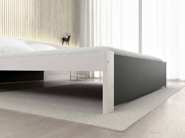 Posteľ IKAROS 120 x 200 cm, antracit/biela Rošt: Bez roštu, Matrac: Matrac DELUXE 10 cm