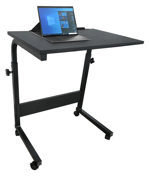 KONDELA Nastaviteľný PC stôl s kolieskami, čierna, WESTA