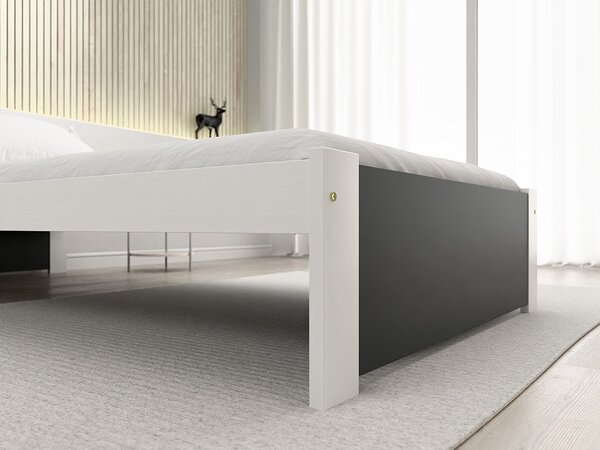 Posteľ IKAROS 90 x 200 cm, antracit/biela Rošt: S lamelovým roštom, Matrac: Matrac COCO MAXI 20 cm