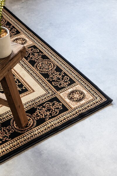 Hanse Home , Kusový koberec Herat 105989 Black Cream, 80x120, čierna, chodba / predsieň
