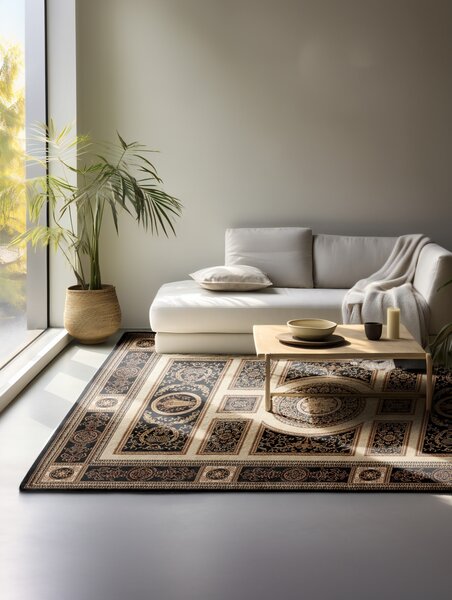 Hanse Home , Kusový koberec Herat 105989 Black Cream, 80x120, čierna, chodba / predsieň